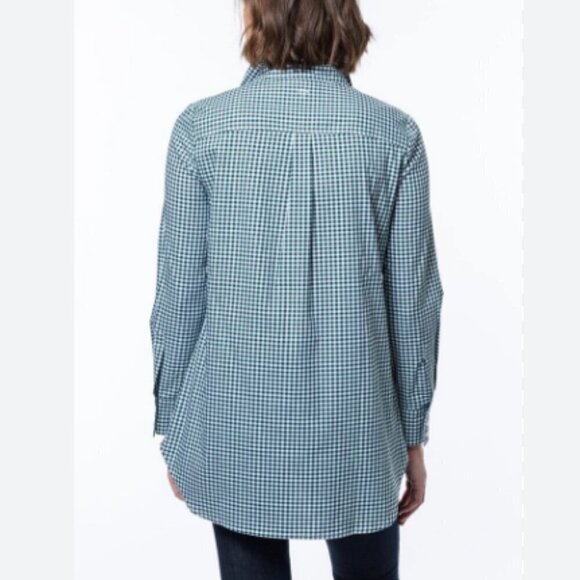 NWOT tyler böe Chatham Check Teri Top Lavender Size M - Picture 3 of 14